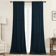 thumbnail image 1 of StangH Blue Velvet Curtains 96 inches Long Navy Blue Blackout Bedroom Window Drapes Back Tab Temperature Control Privacy Panels for Doorway/Living Room, W42 x L96, 2 Panels, 1 of 7