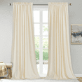 thumbnail image 1 of StangH Ivory White Velvet Curtains - Short Curtains 63 inches Length for Kitchen, Sound Reducing Privacy Protect Drapes for Office/Study Room, W52 x L63, Ivory, 2 Panels, 1 of 10