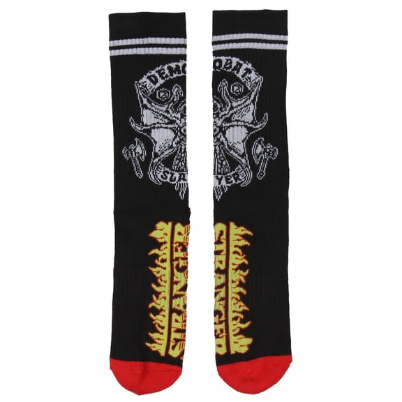 Stranger Things Crew Socks, Stranger Things Demobat Fire Logo Athletic Cushioned Mid-Calf Socks For Women Men 1 Pair