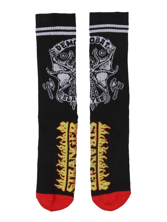 Crew Socks, Stranger Things Demobat Fire Logo Athletic Cushioned Mid-Calf Socks For Women Men 1 Pair