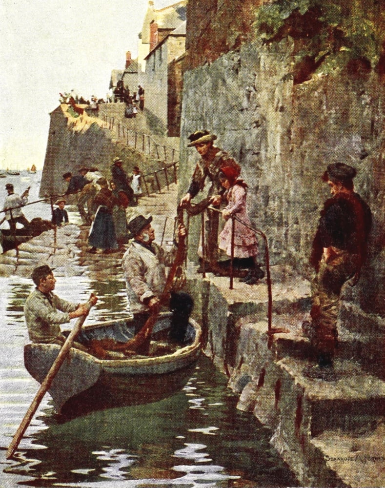 Stanhope Forbes c1912 The Slip Canvas Art - Stanhope Forbes (18 x 24)