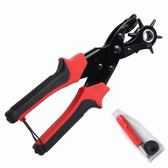 Staninless Steel Grommet Eyelet Pliers Tool Punching Tool with Screwdriver and Washers Gunmetal 25x9.5cm