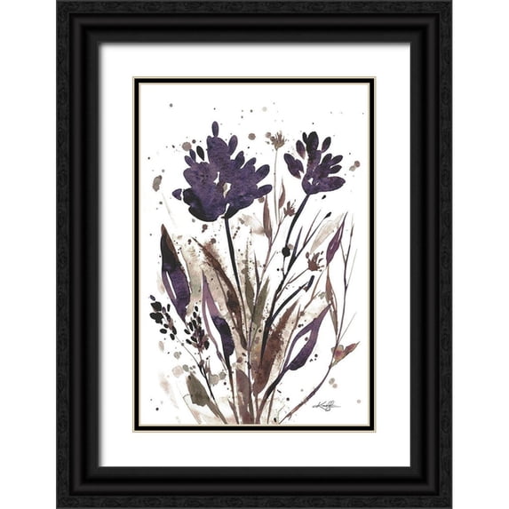 Stanion, Kathy Morton 13x18 Black Ornate Wood Framed with Double Matting Museum Art Print Titled - Floral Music II