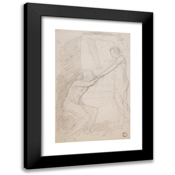 Stanisław Cercha 11x14 Black Modern Framed Museum Art Print Titled - Historical Scene - Sketch
