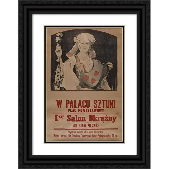 Stanisław Fabijański 14x18 Black Ornate Wood Framed Double Matted Museum Art Print Titled - 1st Salon of Polish Artists (1902)