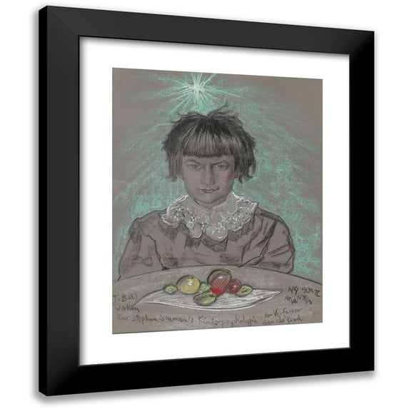 Stanisław Ignacy Witkiewicz 12x14 Black Modern Framed Museum Art Print Titled - Portrait of Stefan Szuman as a Child (1932)