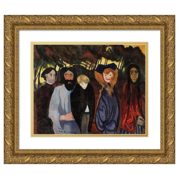 Stanisław Ignacy Witkiewicz 18x15 Gold Ornate Wood Frame and Double Matted Museum Art Print Titled - Composition with Five Figures (1911)