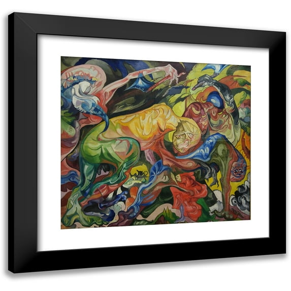 Stanisław Ignacy Witkiewicz 22x20 Black Modern Framed Museum Art Print Titled - Fight (1921 - 1922)