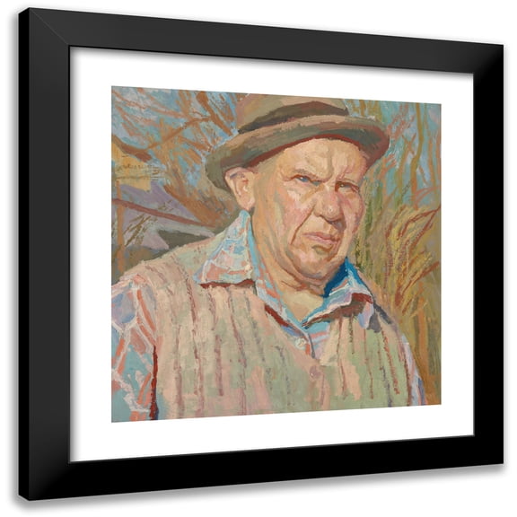 Stanisław Kamocki 12x12 Black Modern Framed Museum Art Print Titled - Self-Portrait (circa 1935)