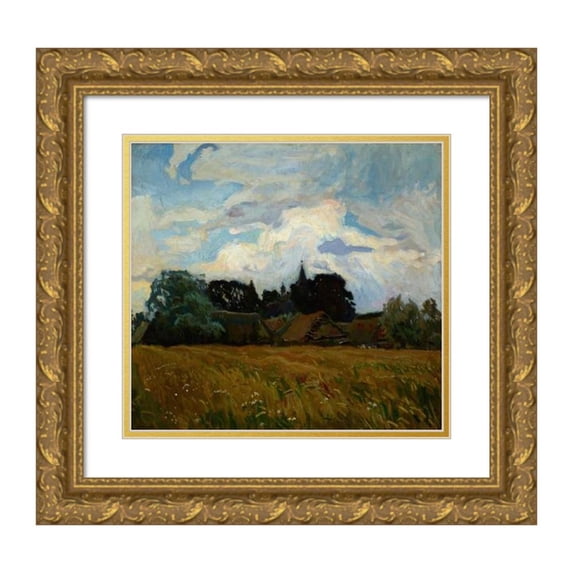 Stanisław Kamocki 16x15 Gold Ornate Wood Frame and Double Matted Museum Art Print Titled - Theme from Radziszow (1907)