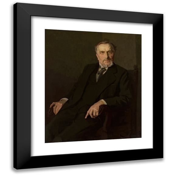 Stanisław Lentz 12x14 Black Modern Framed Museum Art Print Titled - Portrait of Emil Albert Ferdynand Wedel (1912)
