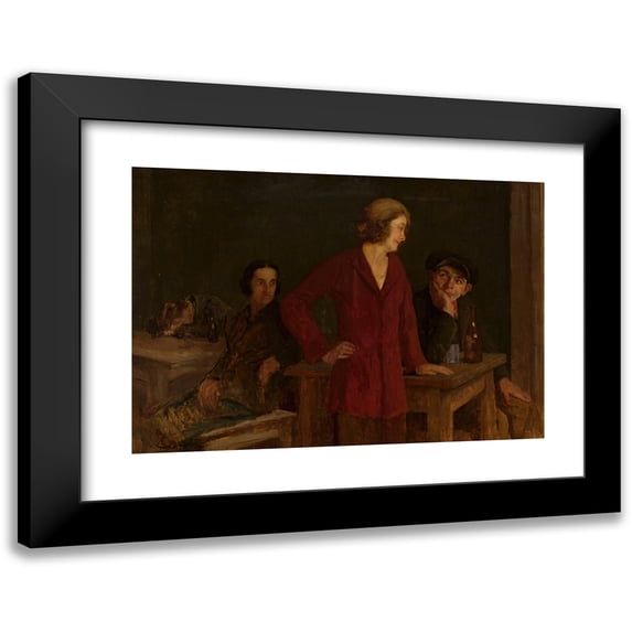 Stanisław Lentz 14x11 Black Modern Framed Museum Art Print Titled - In a Tavern