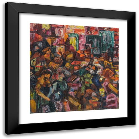Stanisław Osostowicz 12x12 Black Modern Framed Museum Art Print Titled - Promenade (1933)
