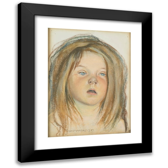 Stanisław Wyspiański 11x14 Black Modern Framed Museum Art Print Titled - Head of Helenka (1900)