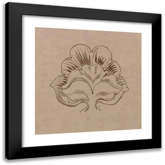 Stanisław Wyspiański 12x12 Black Modern Framed Museum Art Print Titled - Flower. Project for Painting Decoration of the Presbytery of St. Mary's Church (1889)