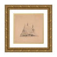 thumbnail image 1 of Stanisław Wyspiański 12x12 Gold Ornate Wood Frame and Double Matted Museum Art Print Titled - Church St Philippe and St James in Sękowa. Illustration for Volume I ‘Portfolio of Conservators, 1 of 4