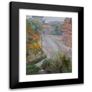 Stanis aw Wyspia ski 12x14 Black Modern Framed Museum Art Print Titled - The Barbican and the Floria ska Street - View from Zacisze Street 1894