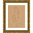 thumbnail image 1 of Stanisław Wyspiański 12x14 Gold Ornate Wood Frame and Double Matted Museum Art Print Titled - The Act of Standing Woman, 1 of 4