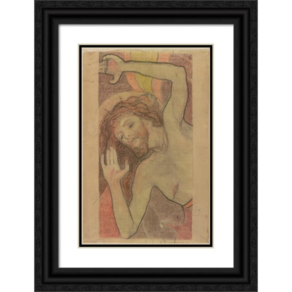 Stanisław Wyspiański 13x18 Black Ornate Wood Framed Double Matted Museum Art Print Titled - Saint Francis (1897)