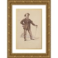thumbnail image 1 of Stanisław Wyspiański 13x18 Gold Ornate Wood Frame and Double Matted Museum Art Print Titled - Caricature of a Dandy (1882-1885), 1 of 4