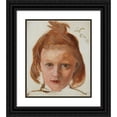 thumbnail image 1 of Stanisław Wyspiański 15x17 Black Ornate Wood Framed Double Matted Museum Art Print Titled - Girl's Head, 1 of 5