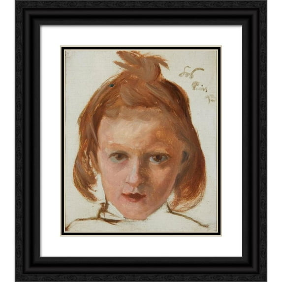 Stanisław Wyspiański 15x17 Black Ornate Wood Framed Double Matted Museum Art Print Titled - Girl's Head