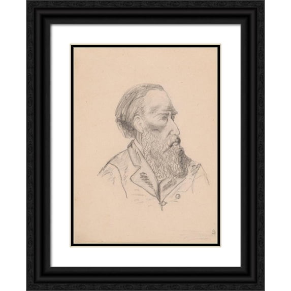 Stanisław Wyspiański 19x24 Black Ornate Framed Double Matted Museum Art Print Titled: Portrait of Jozef Ignacy Kraszewski (1812-1887) (1880-1881)