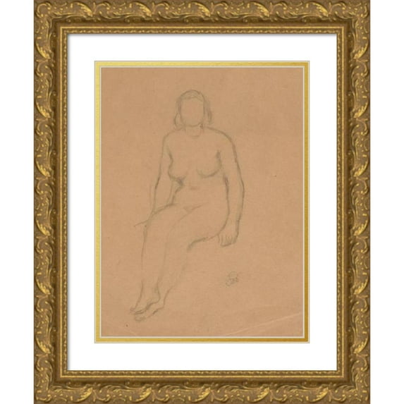 Stanisław Wyspiański 19x24 Gold Ornate Framed and Double Matted Museum Art Print Titled - A Woman's Act .