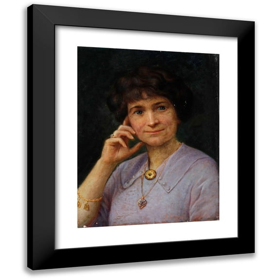 Stanislao Ferrazzi 12x14 Black Modern Framed Museum Art Print Titled - Portrait of Woman