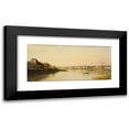 thumbnail image 1 of Stanislas Lépine 14x8 Black Modern Framed Museum Art Print Titled - La Seine Ahead of Saint-Denis (1869), 1 of 5