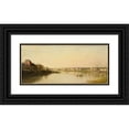 thumbnail image 1 of Stanislas Lépine 18x10 Black Ornate Wood Framed Double Matted Museum Art Print Titled - La Seine Ahead of Saint-Denis (1869), 1 of 5