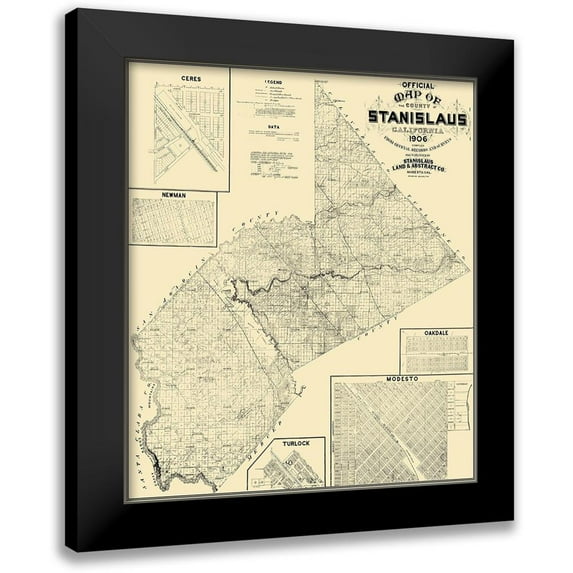 Stanislaus 15x17 Black Modern Framed Museum Art Print Titled - Stanislaus California Landowner - Stanislaus 1906