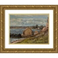 thumbnail image 1 of Stanislaw Zukowski 18x14 Gold Ornate Wood Frame and Double Matted Museum Art Print Titled - Landscape (1916), 1 of 4