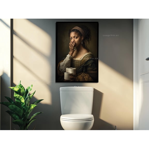 Stank Face Funny Black Woman Toilet Roll Poster: African American Bathroom Stank Wall Art , Poster Print Only