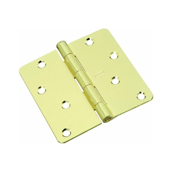 Stanley S821-470 4" x 4" Brass Bright Residential Door Hinges 2 Pack