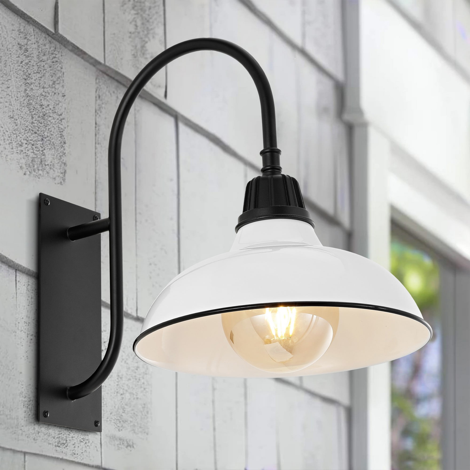 JONATHAN Y Stanley 12.25" 1-Light Farmhouse Industrial Indoor/Outdoor