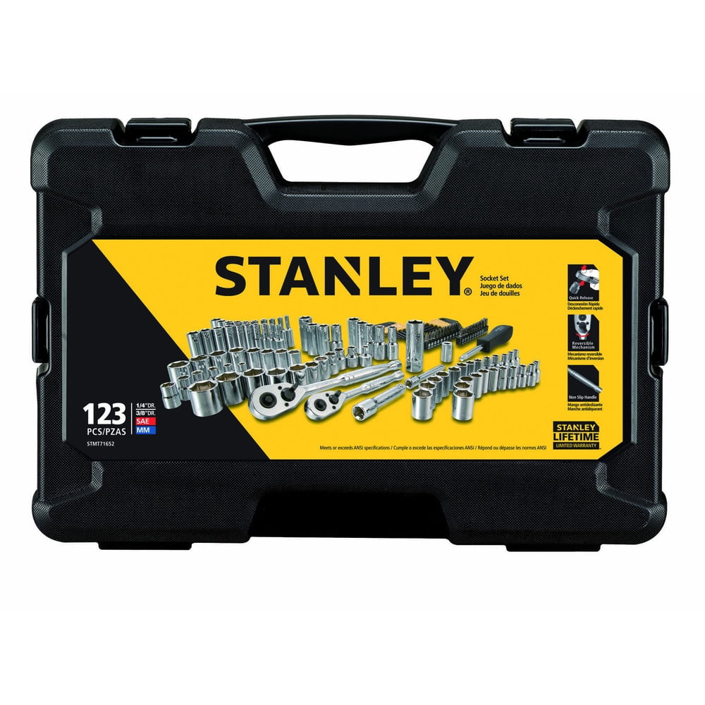 Stanley 123 Pc 1/4 & 3/8 Drive Mechanics Tool Set