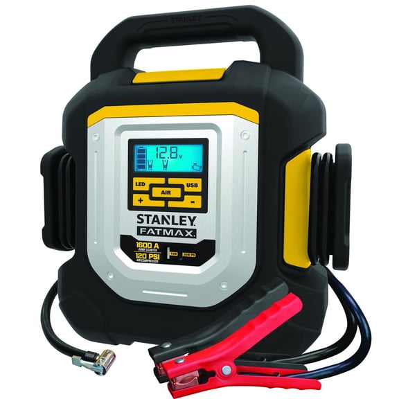 Stanley 1600 Peak Amp Lithium Jump Starter, USB Power Bank, Compressor