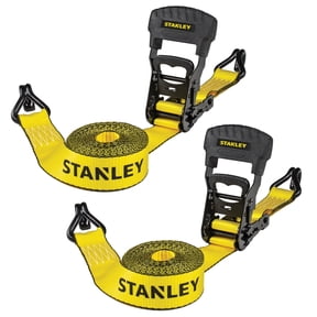 STANLEY S1007 1.5"x 16 ' x 3,300 lbs Heavy-Duty Ratchet Straps, 2- Pack