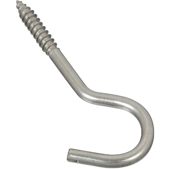National Hardware 2153BC Series N220-814 Screw Hook, 1/4 in Opening, 4-1/4 in L, Stainless Steel, Zinc