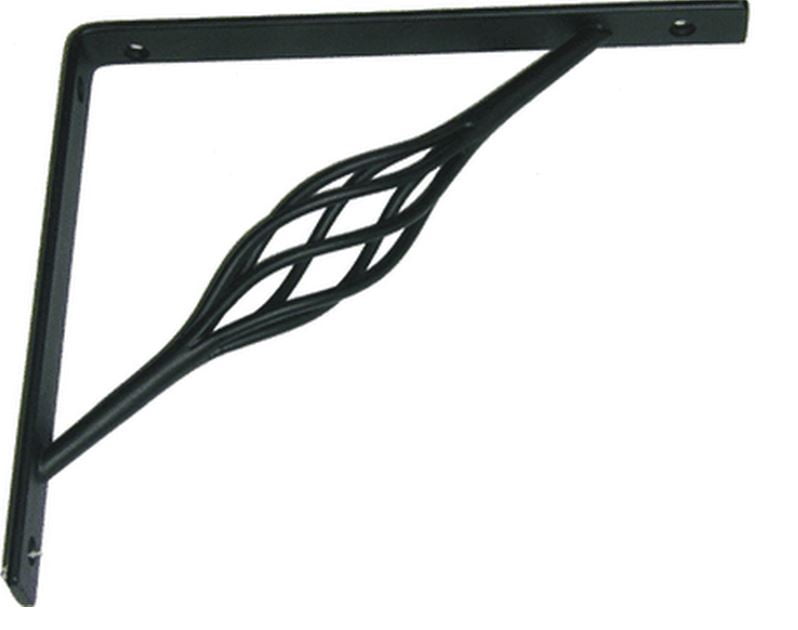 Stanley 250593 Rustic Decorative Shelf Bracket, Black, 7" x 8