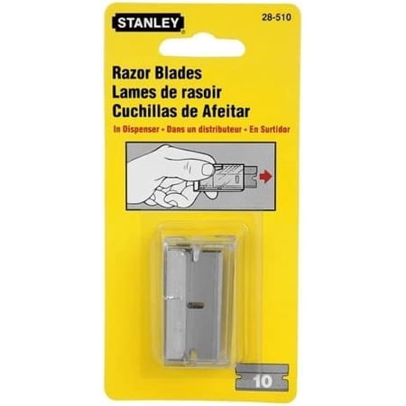 Stanley 28-510 1-1/2" Single Edge Razor Blades w/Dispenser 10 per Package