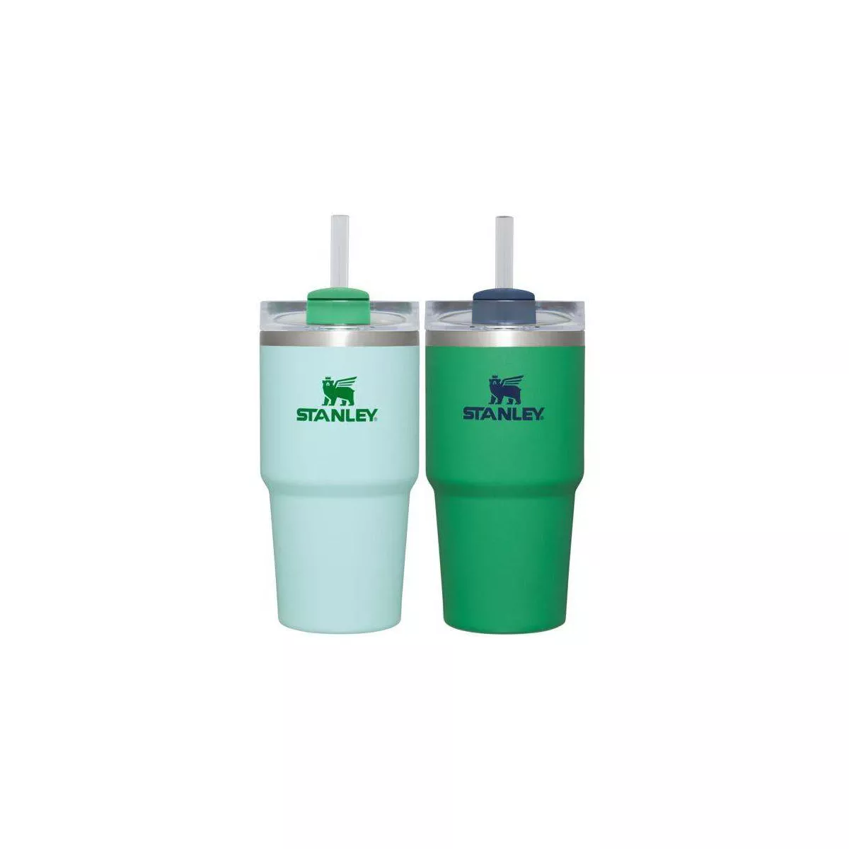 Stanley 2pk 20oz Stainless Steel H2.0 Flowstate Quencher Tumblers Kelly  Green & Watercolor Blue 
