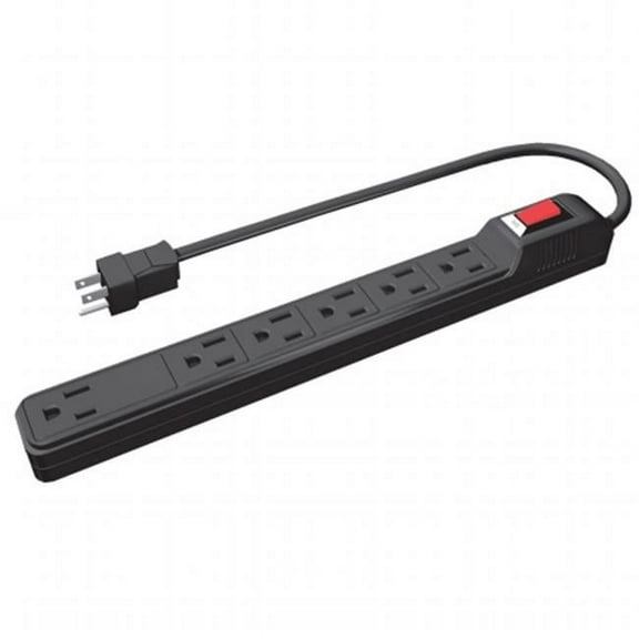 Stanley 6 Outlet Black All Purpose Power Strip