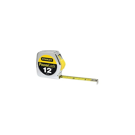 Stanley Tools Die Cast Tape Rule Decimal-Fraction 1/2" x 12ft Yellow 1/32" Graduation 33272