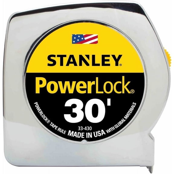 4-pack Stanley PowerLock Tape Measure - Durable, Spring Return Pocket - 4 Pack, 1" x 30' Residential Use, Standard Application