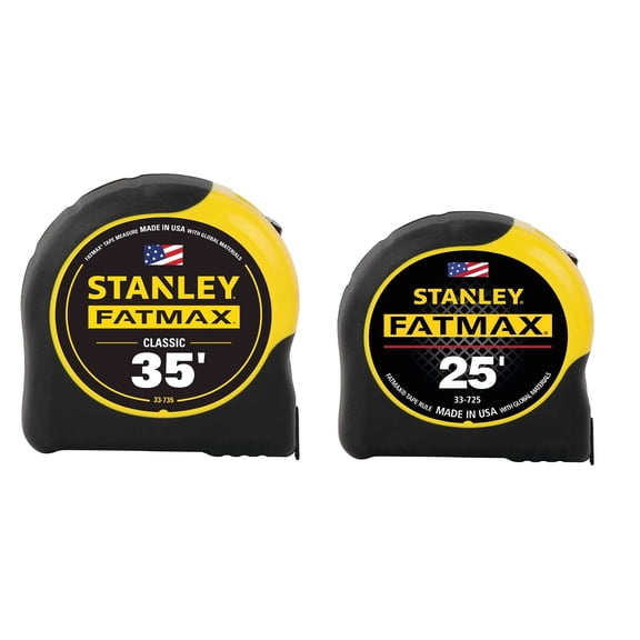 Stanley 33-735-25 35ft. and 25ft. Fatmax Tape Measure Combo Pack, Yellow