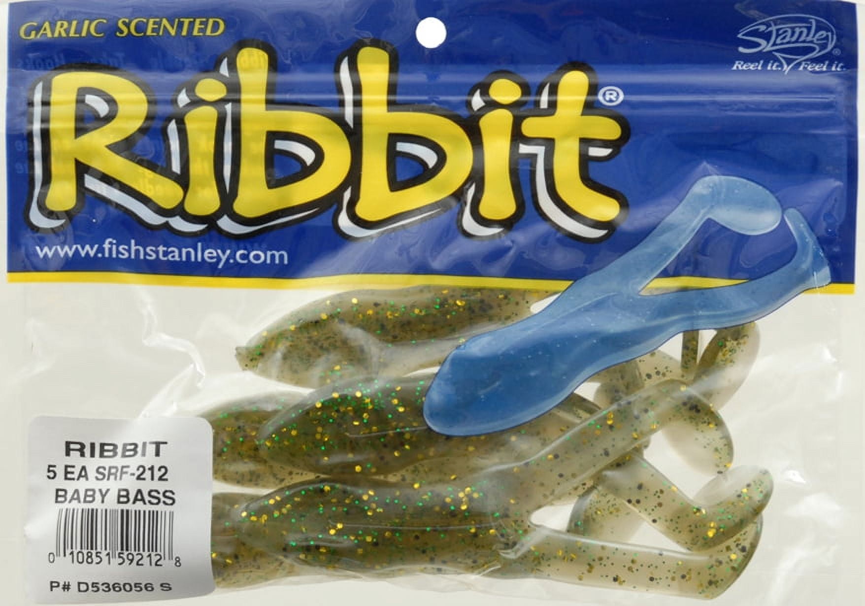 Stanley 4 Ribbit Rubber Frog Softbait, Baby Bass, 5 pack 