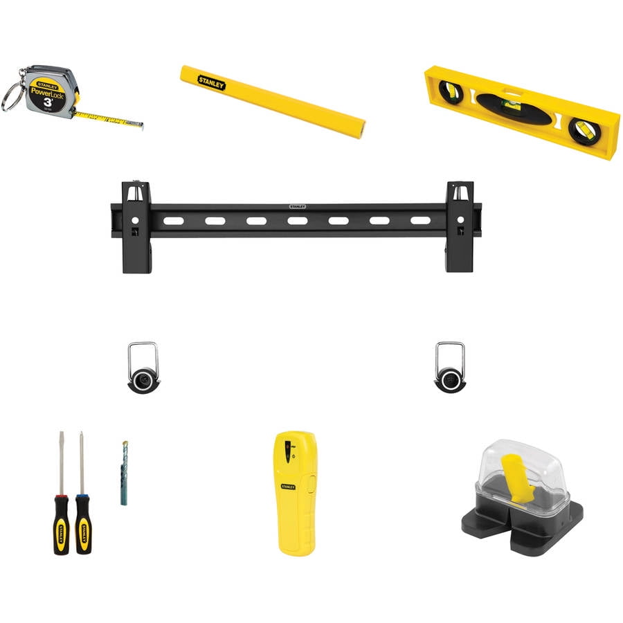 Stanley 40"65" TV Mount Kit 10 Pieces with Metal Tape Measure, Carpenter Pencil, Professional