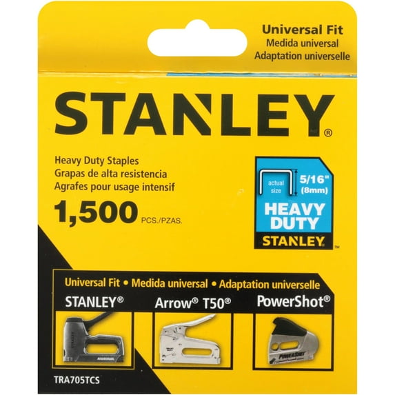 Stanley 5/16-Inch Heavy Duty Staples, 1500 Count
